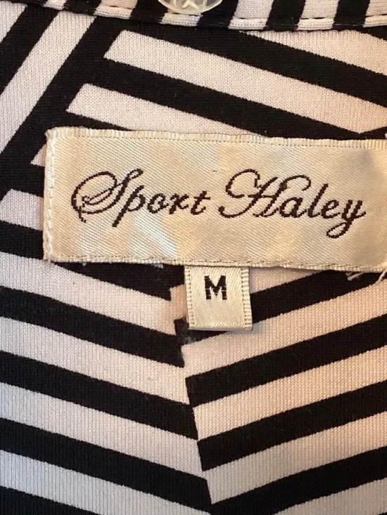 SPORT HALEY… black and white, striped top, geometric pattern, size medium - Picture 5 of 7